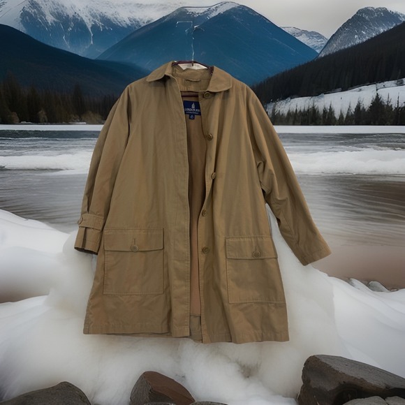 London Fog Jackets & Blazers - Khaki London Fog Limited Edition Women Sz 12 Zipper Lined Raincoat Trench Coat